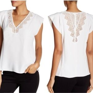 Rebecca Taylor White Beaded Blouse